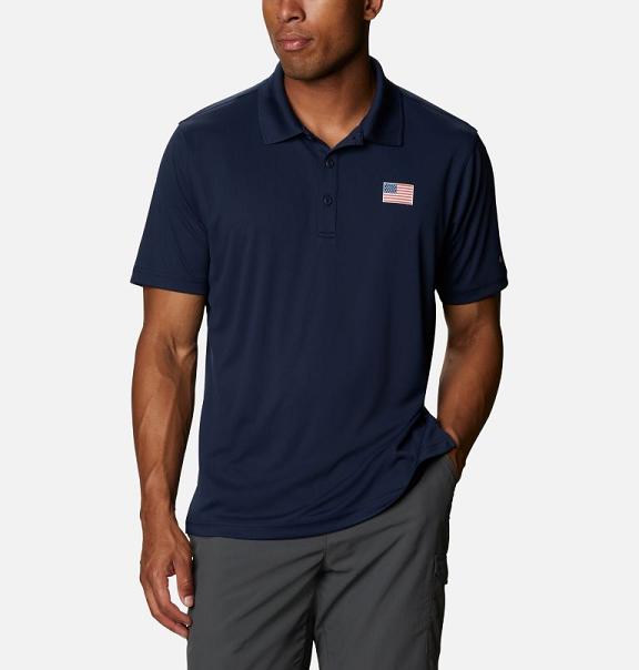 Columbia PFG Terminal Tackle Polo Navy For Men's NZ51830 New Zealand